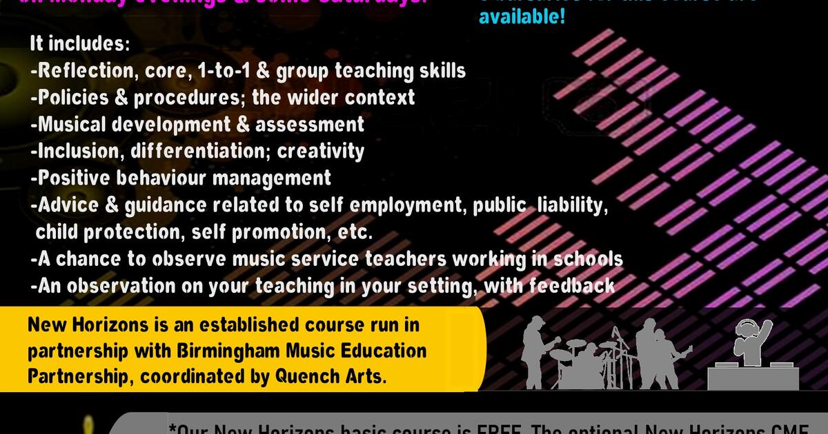 New Horizons Training programme Youth Music